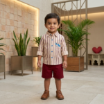 Baby Shark Striped Shirt and Shorts