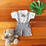 Jacquard Suspender with Printed Collared Tee