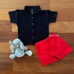 Mandarin Front Open Tee & Twill Shorts - Image 2