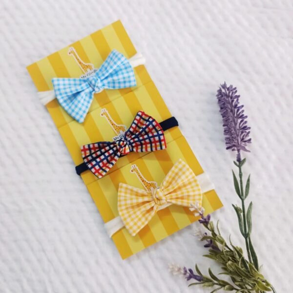Checkered Bow Headband