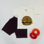Burger Tee with Wobbly Eyes & Grindle Shorts - Image 3