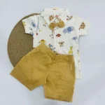 Polo Tee with Bow & Twill Shorts - Image 5