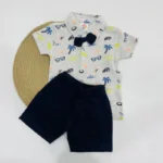 Polo Tee with Bow & Twill Shorts - Image 2