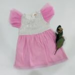 Frill Sleeve Sequin Soft Net Dress - Image 5