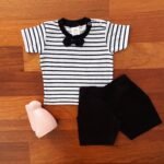 Striped Tee with Bow & Twill Shorts - Image 4