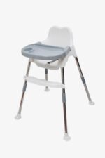 3 in 1 Bobo White Baby Dining Chair with Footrest and Tray - Image 4