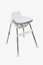 3 in 1 Spotty Baby Dining Chair with Footrest & extra tray, White-Grey Combo - Image 2