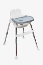 3 in 1 Bobo White Baby Dining Chair with Footrest and Tray - Image 2