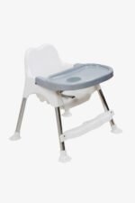 3 in 1 Bobo White Baby Dining Chair with Footrest and Tray - Image 5