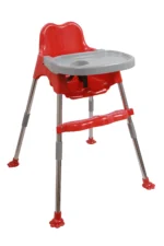 3 in 1 Bobo Red Baby Dining Chair with Footrest and Tray - Image 12