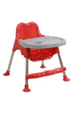 3 in 1 Bobo Red Baby Dining Chair with Footrest and Tray - Image 7