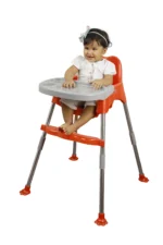 3 in 1 Bobo Red Baby Dining Chair with Footrest and Tray - Image 3