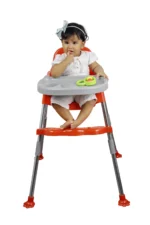 3 in 1 Bobo Red Baby Dining Chair with Footrest and Tray - Image 2