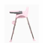 3 in 1 Spotty Baby Dining Chair with Footrest & extra tray, Pink-Grey Combo - Image 6