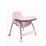 3 in 1 Spotty Baby Dining Chair with Footrest & extra tray, Pink-Grey Combo - Image 11