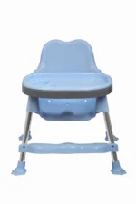 3 in 1 Spotty Baby Dining Chair with Footrest & extra tray, Light Blue-Grey Combo - Image 6