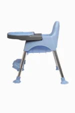3 in 1 Spotty Baby Dining Chair with Footrest & extra tray, Light Blue-Grey Combo - Image 7