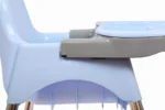 3 in 1 Spotty Baby Dining Chair with Footrest & extra tray, Light Blue-Grey Combo - Image 8