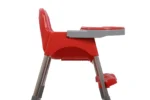 3 in 1 Spotty Baby Dining Chair with Footrest & extra tray, Red-Grey Combo - Image 8