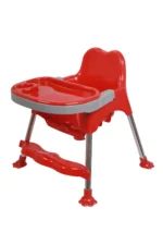 3 in 1 Spotty Baby Dining Chair with Footrest & extra tray, Red-Grey Combo - Image 10
