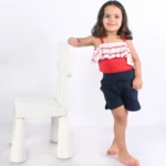 Cold Shoulder Top & Twill Shorts