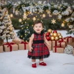 Tartan  Back Tying Dress