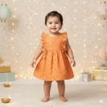 Brocade Side Tying Frill Dress