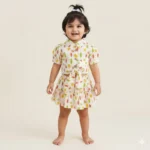 Collared Tying Top and Skirt Co Ord Set