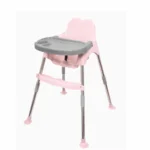 3 in 1 Bobo Pink Baby Dining Chair with Footrest and Tray