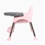 3 in 1 Bobo Pink Baby Dining Chair with Footrest and Tray - Image 7