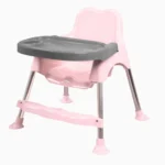 3 in 1 Bobo Pink Baby Dining Chair with Footrest and Tray - Image 9