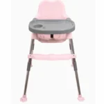 3 in 1 Bobo Pink Baby Dining Chair with Footrest and Tray - Image 3