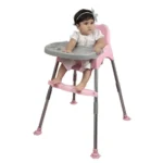 3 in 1 Bobo Pink Baby Dining Chair with Footrest and Tray - Image 2