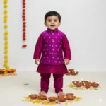 Butta Silk Bundi and Kurta Set