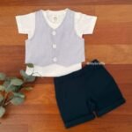 Striped Waistcoat with Tee & Twill Shorts - Image 4