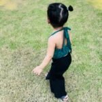 Back Tying Lace Crop Top & Flared Pants - Image 2