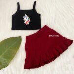 Unicorn Crop Top & Loop Knit Skirt - Image 2