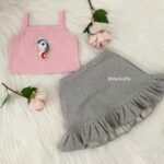 Unicorn Crop Top & Loop Knit Skirt - Image 4