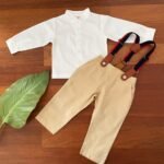 Mandarin Collared Shirt & Suspender Pants - Image 7