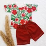 Hawaiian Tee & Twill Shorts