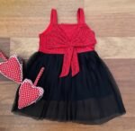 Lace Dress with Bow & Pleated Soft Net - Image 2