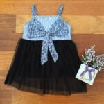 Lace Dress with Bow & Pleated Soft Net - Image 5