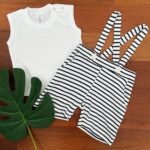 Sleeves Tee & Striped Suspender - Image 4