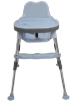 3 in 1 Spotty Baby Dining Chair with Footrest & extra tray, Light Blue-Grey Combo - Image 3