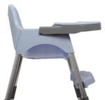 3 in 1 Spotty Baby Dining Chair with Footrest & extra tray, Light Blue-Grey Combo - Image 5