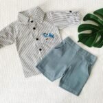 Baby Shark Striped Shirt and Shorts - Image 3