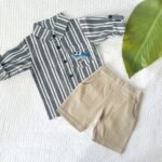 Baby Shark Striped Shirt and Shorts - Image 2