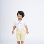 Pleated Buttoned Shirt with Linen Shorts - Image 2