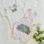 Striped Romper with Denim Bow Tee