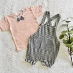 Striped Romper with Denim Bow Tee - Image 3